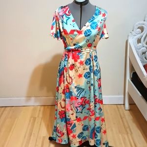 Never Fully Dressed Star and Dice Print Maxi Dress